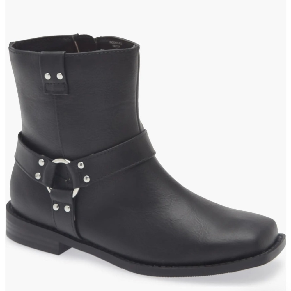 Nordstrom Davi Moto Black Mid-Calf Boots Kids Size 3